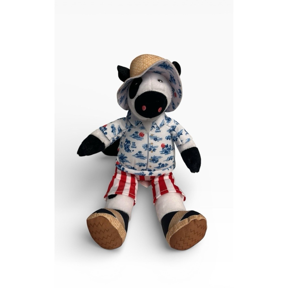 Chick-fil-A Summer‎ 2025 Plush Cow Doll Toy Blue Tropical Island Shirt Cabana